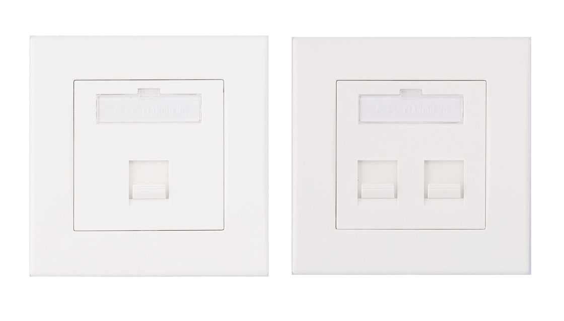 Flat Faceplate 86x86mm 1 Port 2 Port White Network Faceplate